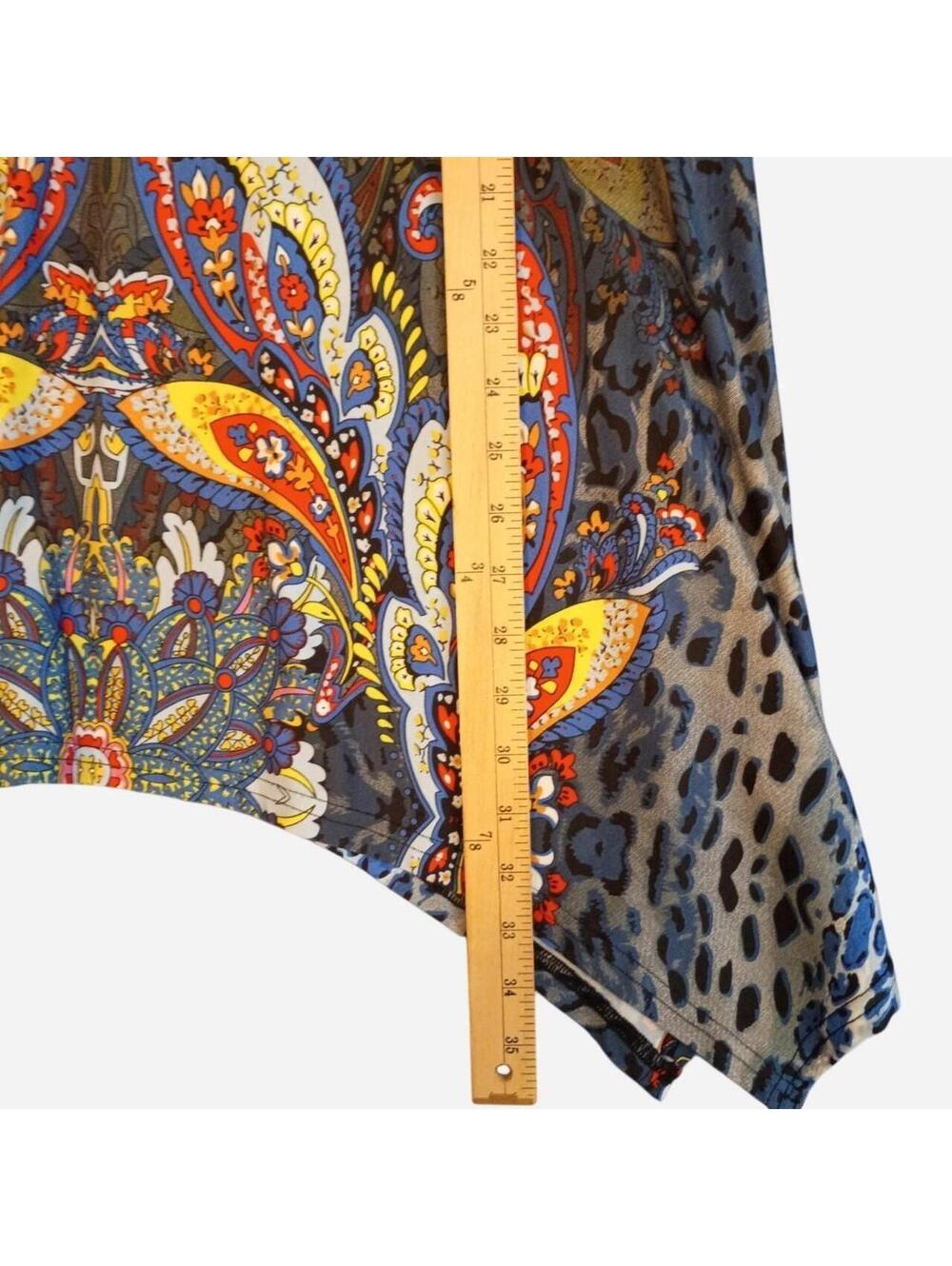 Boho Paisley Animal Print Handkerchief Tunic | White Mark 1XL - Picture 6 of 8